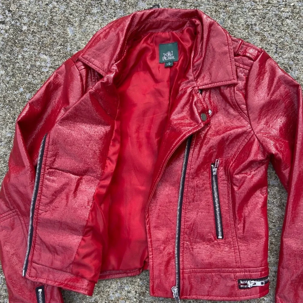 Patent Leather Motorcycle Jacket - Picture 3 of 4